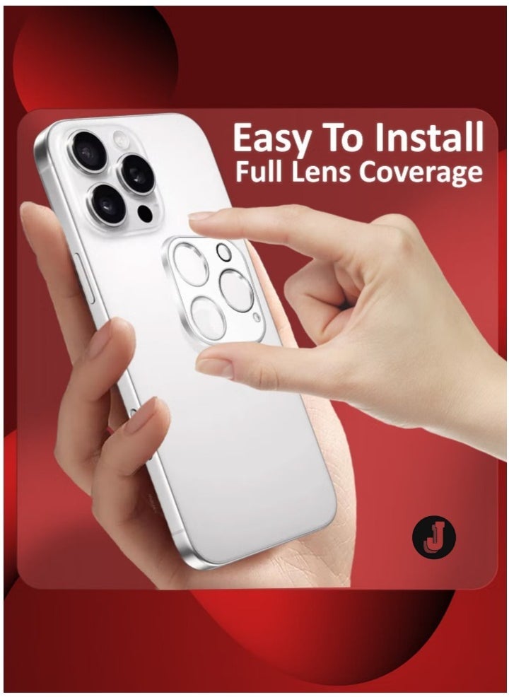 JAJEEK "New 4-Pack iPhone 16 Pro Camera Lens Protector – Ultra HD Tempered Glass, 9H Hardness, Anti-Scratch, Case-Friendly, Easy Installation Clear Lens Cover" - Image 4