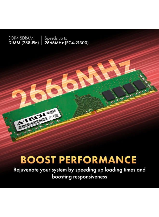 A-TECH 16GB (2x8GB) DDR4 2666MHz DIMM PC4-21300 UDIMM Non-ECC 1.2V CL19 288-Pin Desktop Computer RAM Memory Upgrade Kit - Image 3