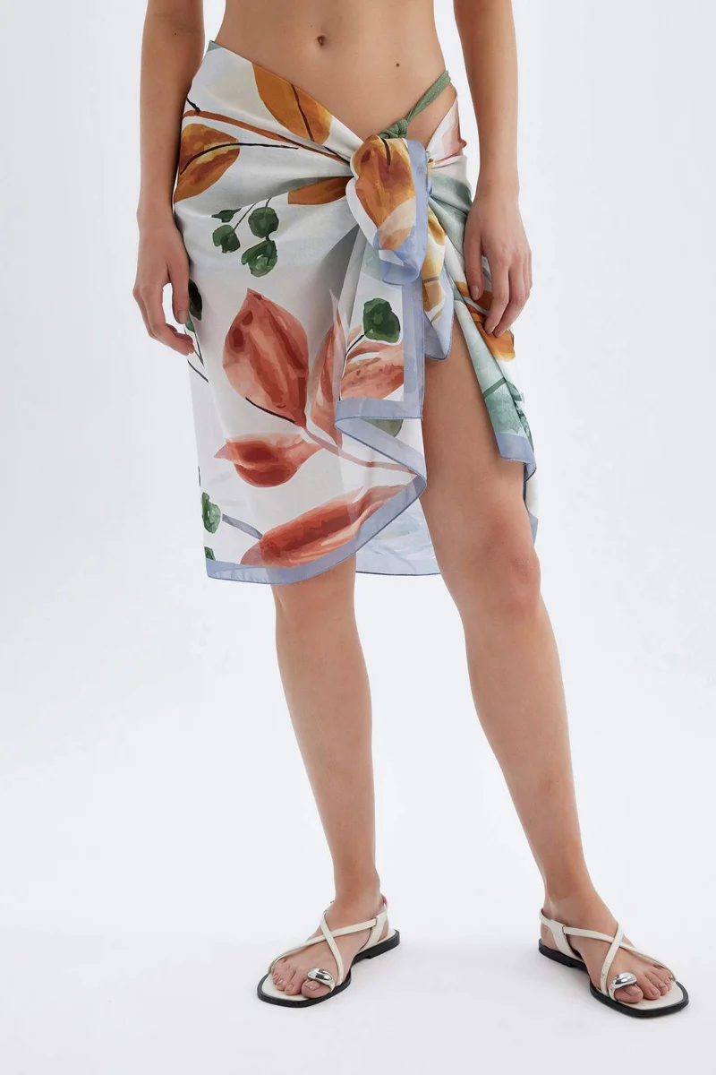 ديفاكتو Patterned Chiffon Beachwear