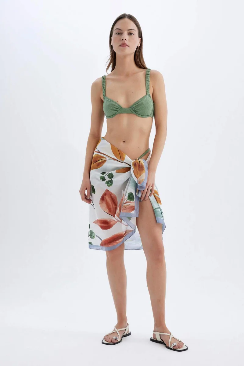 ديفاكتو Patterned Chiffon Beachwear