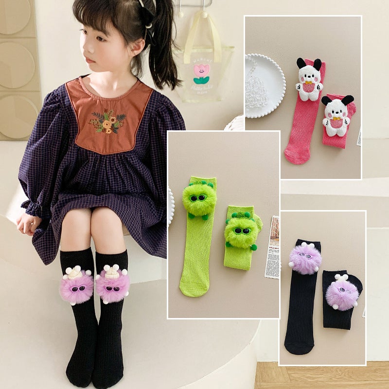 Children'S Socks Children Fur Ball Elf Doll Comfortable Soft Baby Cute Cartoon Fur Ball Doll Socks - Image 4