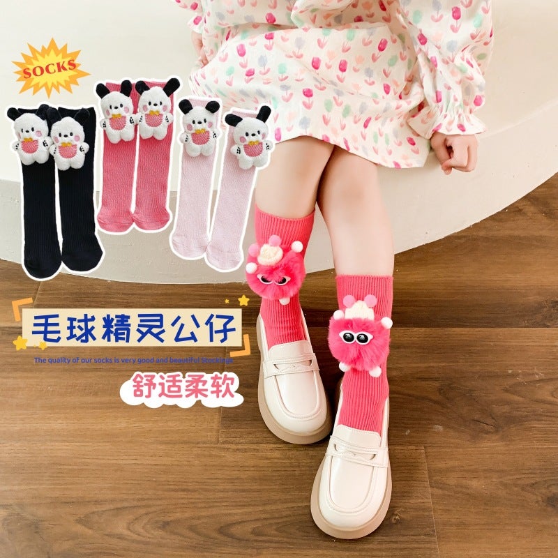 Children'S Socks Children Fur Ball Elf Doll Comfortable Soft Baby Cute Cartoon Fur Ball Doll Socks - Image 3