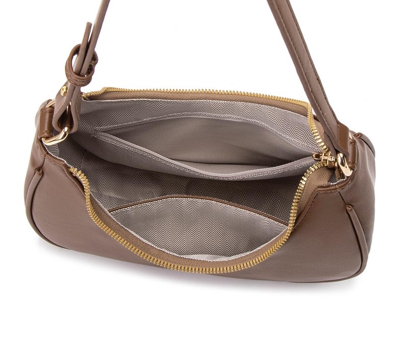 WSRYDJDL Crescent Shoulder Bags for Women Cute Hobo Tote Handbag Under the Arm Purses Mini Clutch Purse with Zipper Closure (Coffee) - Image 5