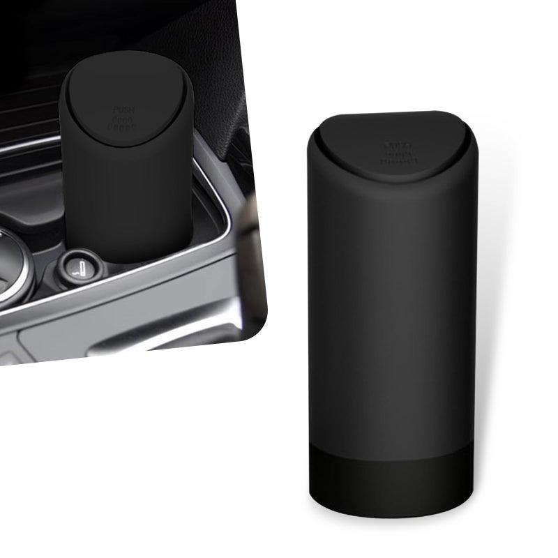 Eratus Pack1 Car Trash Can 62 x 25 Silicone Noiseless Environmentally Friendly Waterproof Storage Bin Odor Isolation Detachable Cleanable Cup Holder Trash Can Universal for Cars Black - Image 3