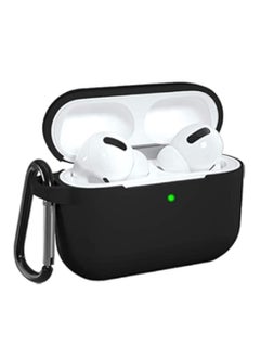 Generic Airpods 3 case cover with keychain full body protective shockproof cute soft silicone compatible with apple airpods 3rd generation case for women men front led visible black  - Image 1