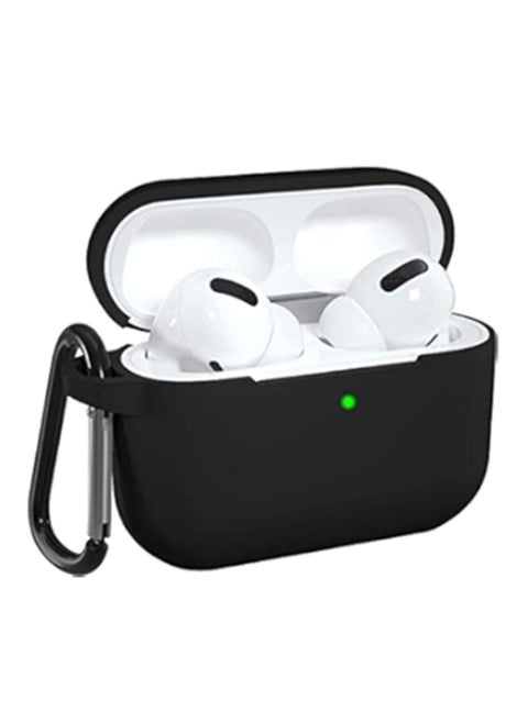 Airpods 3 case cover with keychain full body protective shockproof cute soft silicone compatible with apple airpods 3rd generation case for women men front led visible black