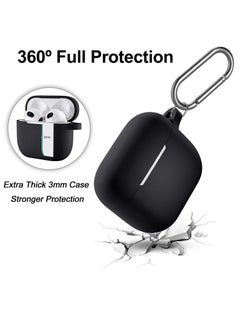 Generic Airpods 3 case cover with keychain full body protective shockproof cute soft silicone compatible with apple airpods 3rd generation case for women men front led visible black  - Image 2