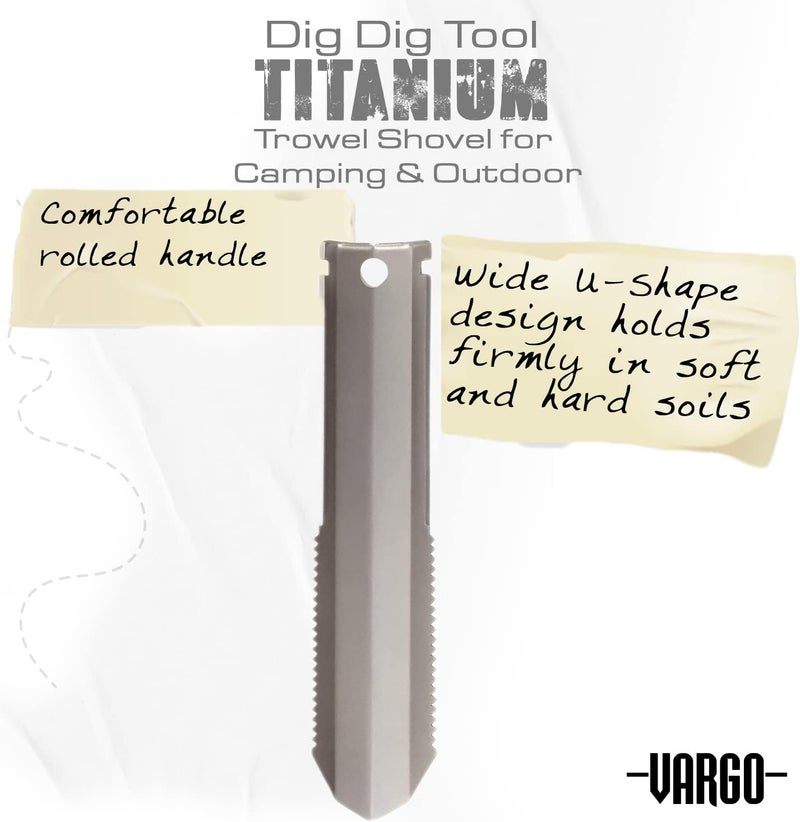 Vargo Outdoors Titanium Dig Dig Tool | Compact Backpacking Trowel Shovel for Camping & Outdoor Activities - Image 5