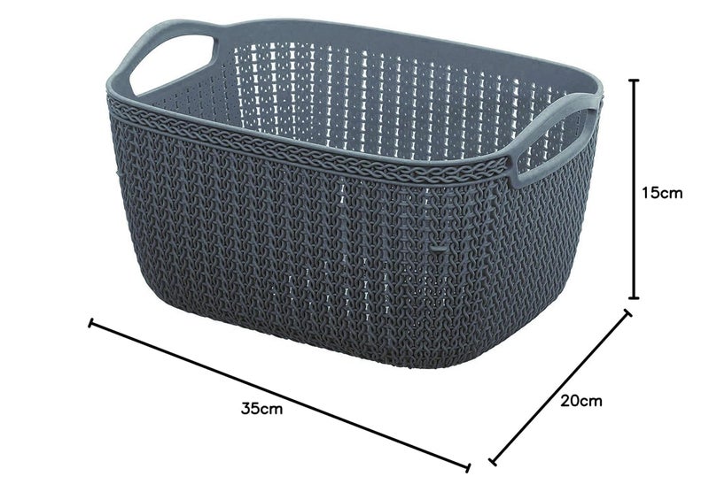 Entisia Small Storage Basket - Multipurpose Unbreakable Plastic Storage Basket with Handle for Kitchen, Bedroom, Office, Storage Organizer of Magazines, Vegetables, Fruits, Clothes, Books(Q-5) - Image 5
