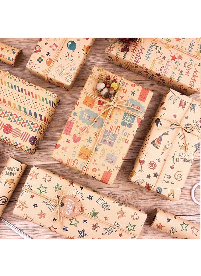 Zeemey 14 Sheets Gift Wrapping Paper With Accessories,Holiday Gift Wrapping Paper,Birthday Gift Box Gift Wrapping DIY, Gift Wrapping Paper for Birthday, Holiday, Wedding, Party,Kids Gift Wrapping (70cmX50cm)  - Image 1
