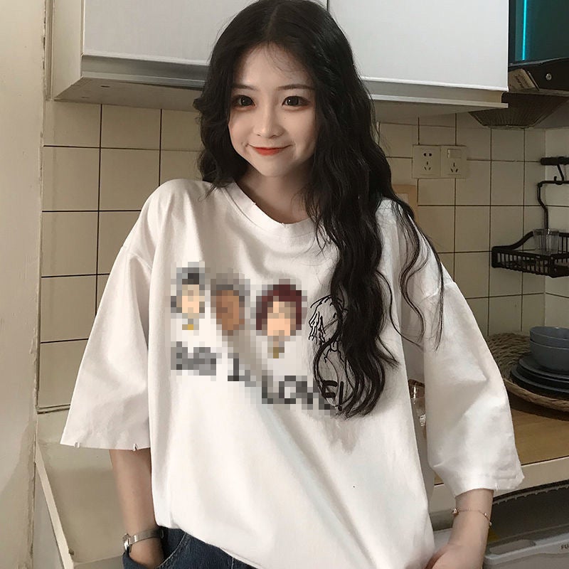 Wholesale womens new summer short sleeve T-shirt students loose Korean version of the Harajuku style jacket factory outlet 6024#