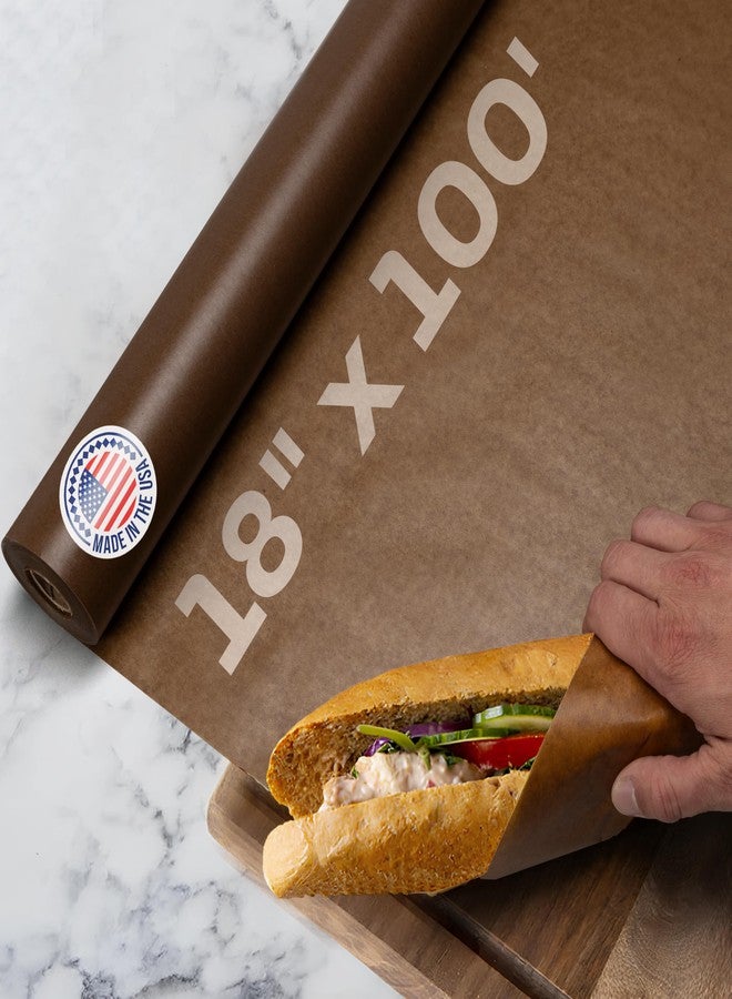 IDL Packaging Brown Wet Wax Paper Roll 18" x 100' - USA-Made Moisture-Repellent Cooking Paper for Packing, Storing & Freezing - Heavy-Duty Food-Safe Wrapping Material for Meat, Cheese & Baked Goods by IDL Packaging - Image 1