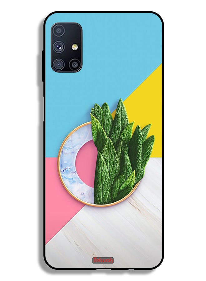 Tolwak Samsung Galaxy M51 Protective Case Cover Leaves Abstract Pattern - Image 2