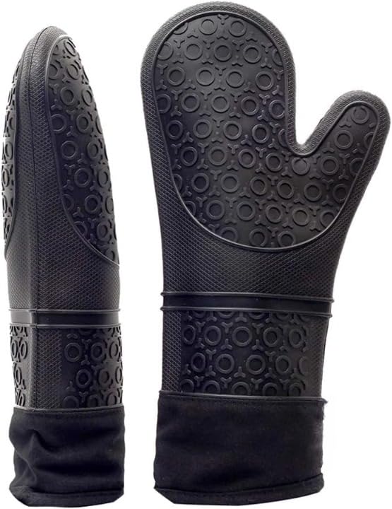 EARTHCONE EARTHCONE Microwave Oven Gloves Oven Mitts Cotton Quilted Silicone Kitchen Oven Gloves for Home Hotel Restaurant Heat Resistant Gloves 2 Small  - Image 1
