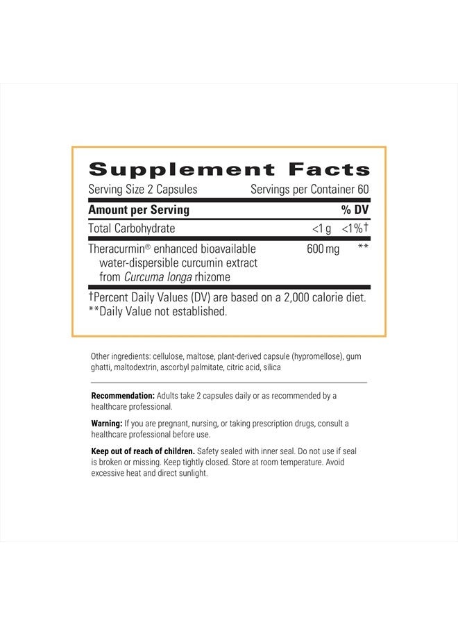 Integrative Therapeutics ثيراكورمين HP - مكمل الكركم والكركمين عالي الامتصاص - 27x أكثر توافر حيوي - تخفيف الانزعاج الطفيف بسبب الاستخدام المفرط العرضي* - نباتي - 120 كبسولة - Image 2