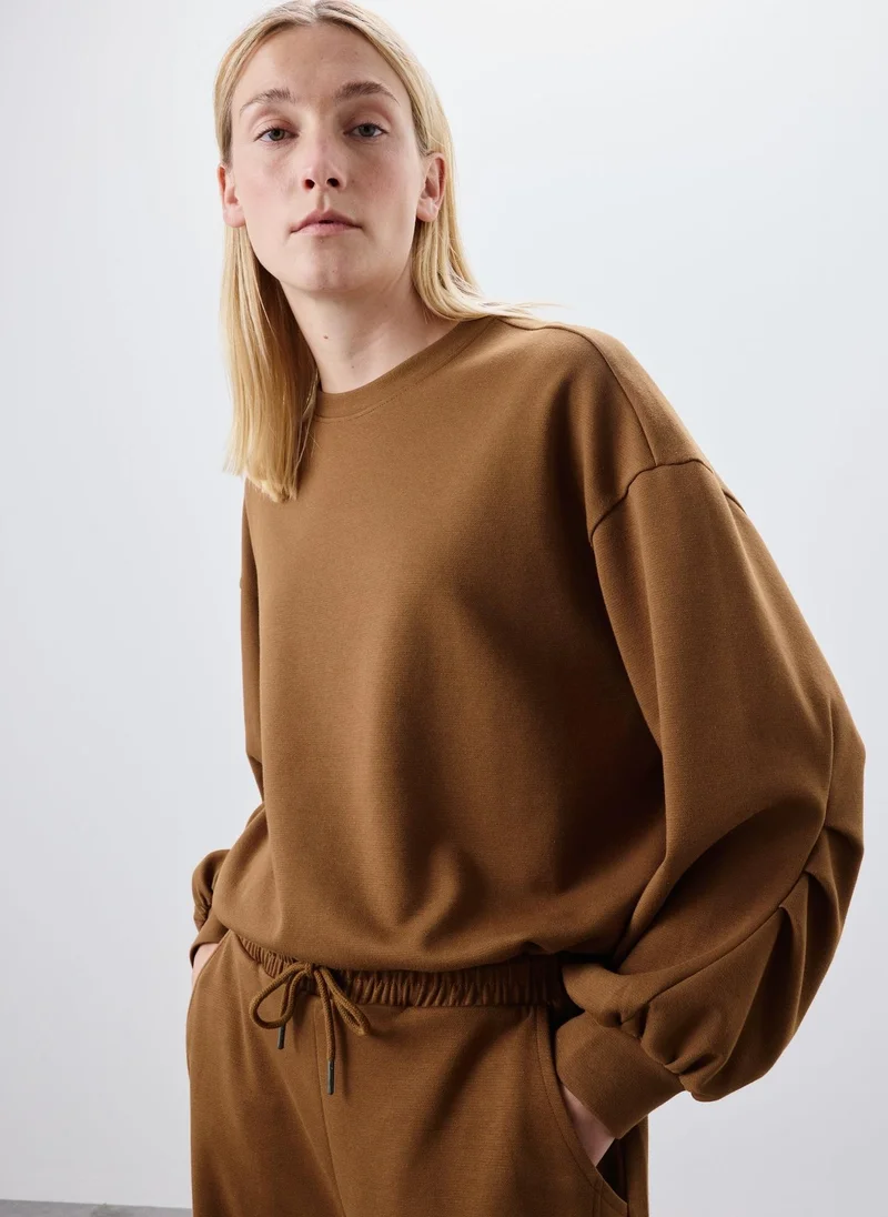 Matalan Toffee Cocoon Sleeve Co Ord Sweatshirt