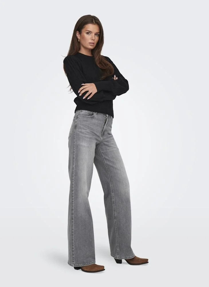 Only  Casual High Waisted Wide Leg Jeans for Women | Best Price UAE