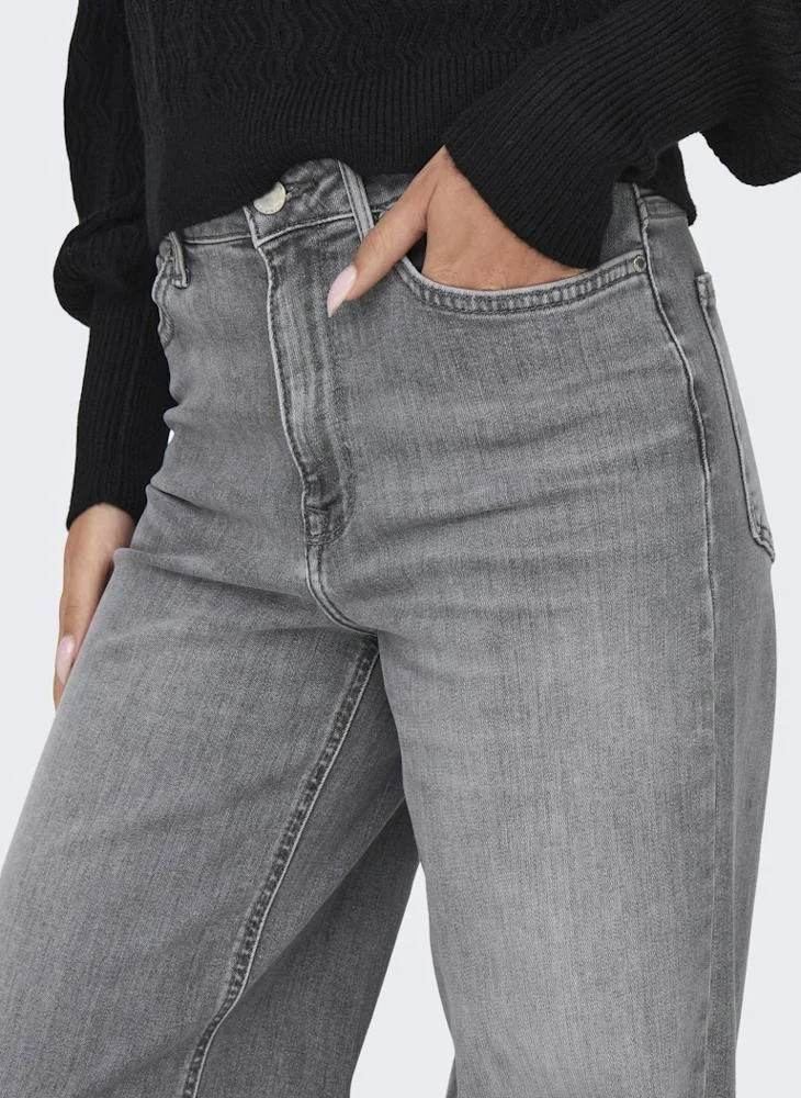 Only  Casual High Waisted Wide Leg Jeans for Women | Best Price UAE