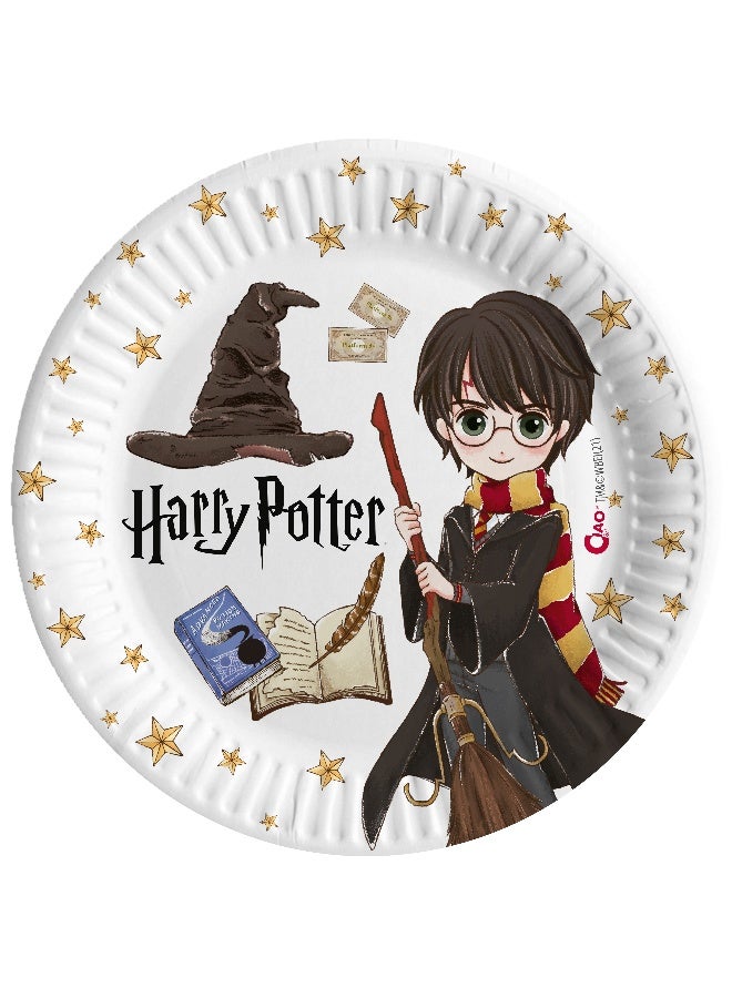 Ciao Harry Potter Compostable Paper Plates 18 cm – Pack of 8 Eco-Friendly Party Plates for Kids Birthdays & Wizard-Themed Events - Image 1