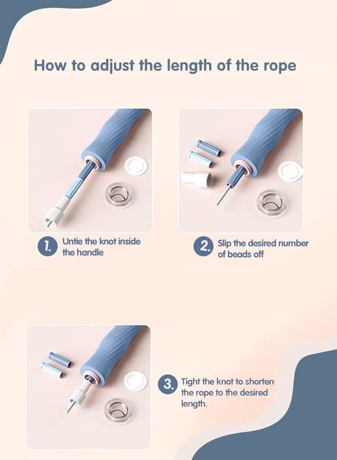 Soft Beaded Jump Rope, Adjustable Tangle Free Skipping Rope with Soft Anti-slip Handles, 9.2 Feet Segmented Kids Jumping Rope for Men, Women, Kids Keeping Fit, Training (2-Pack) - Image 5