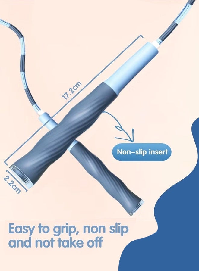 Soft Beaded Jump Rope, Adjustable Tangle Free Skipping Rope with Soft Anti-slip Handles, 9.2 Feet Segmented Kids Jumping Rope for Men, Women, Kids Keeping Fit, Training (2-Pack) - Image 4