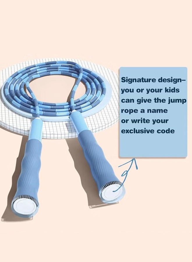 Soft Beaded Jump Rope, Adjustable Tangle Free Skipping Rope with Soft Anti-slip Handles, 9.2 Feet Segmented Kids Jumping Rope for Men, Women, Kids Keeping Fit, Training (2-Pack) - Image 2