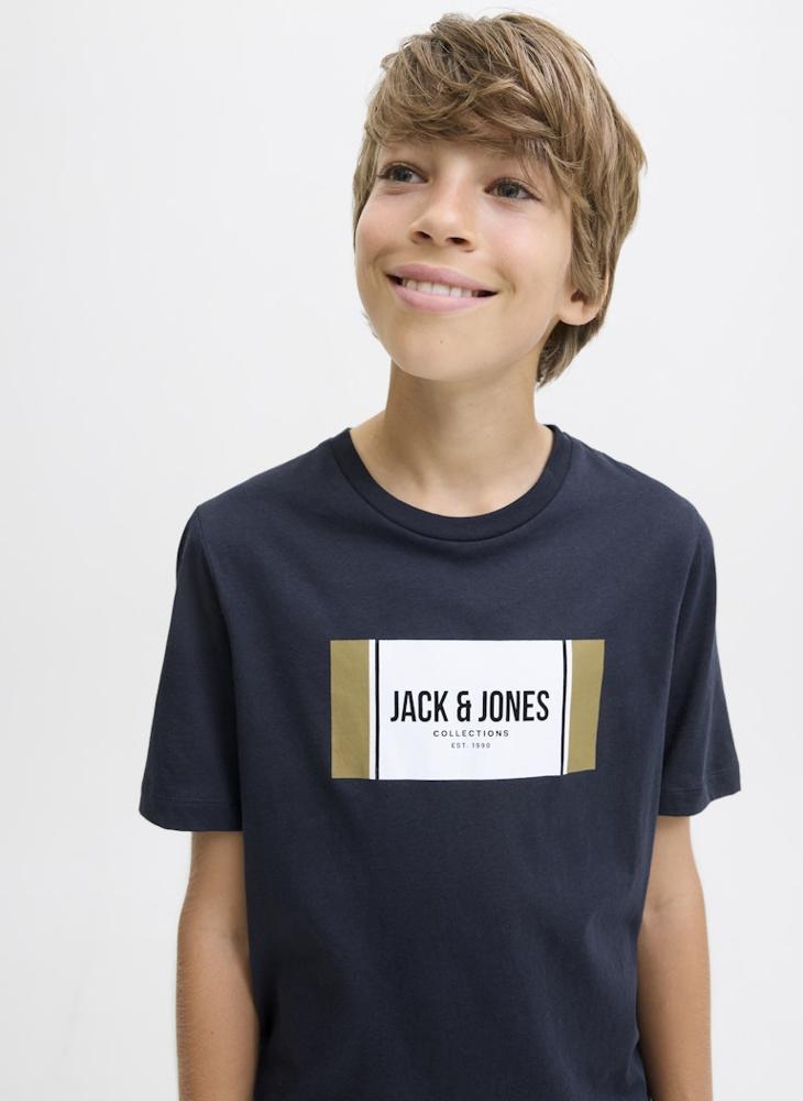 Jack & Jones Junior Kids Jjhayato Crew Neck T-Shirt - Image 3