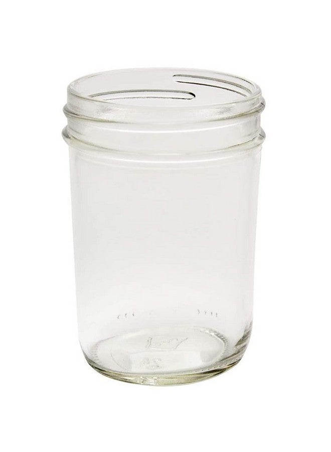 North Mountain Supply 8 Ounce Glass Regular Mouth Tapered Mason Canning Jars - No Lids - Case of 12