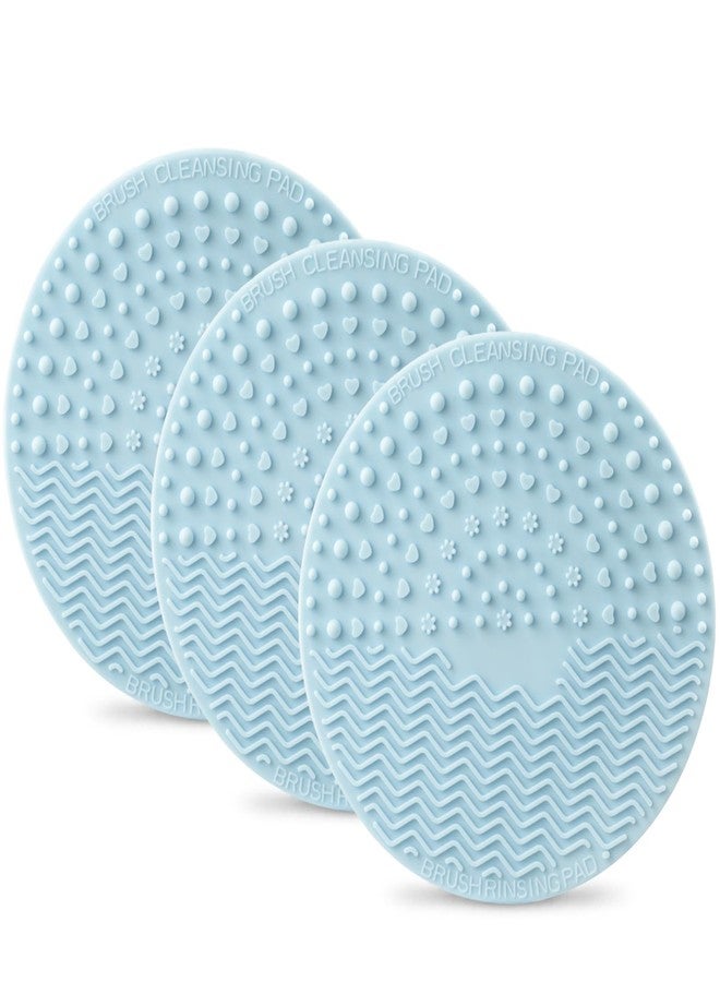Brvlsoc 3-Pack Silicone Makeup Brush Cleaning Mats – Portable Brush Cleaner Pads with Suction Cups for Deep, Easy & Mess-Free Brush Washing (Blue) - Image 1