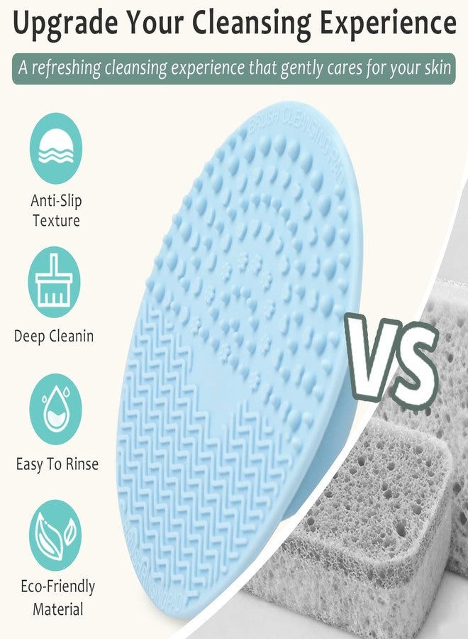 Brvlsoc 3-Pack Silicone Makeup Brush Cleaning Mats – Portable Brush Cleaner Pads with Suction Cups for Deep, Easy & Mess-Free Brush Washing (Blue) - Image 4