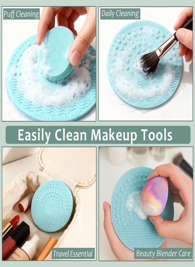 Brvlsoc 3-Pack Silicone Makeup Brush Cleaning Mats – Portable Brush Cleaner Pads with Suction Cups for Deep, Easy & Mess-Free Brush Washing (Blue) - Image 5