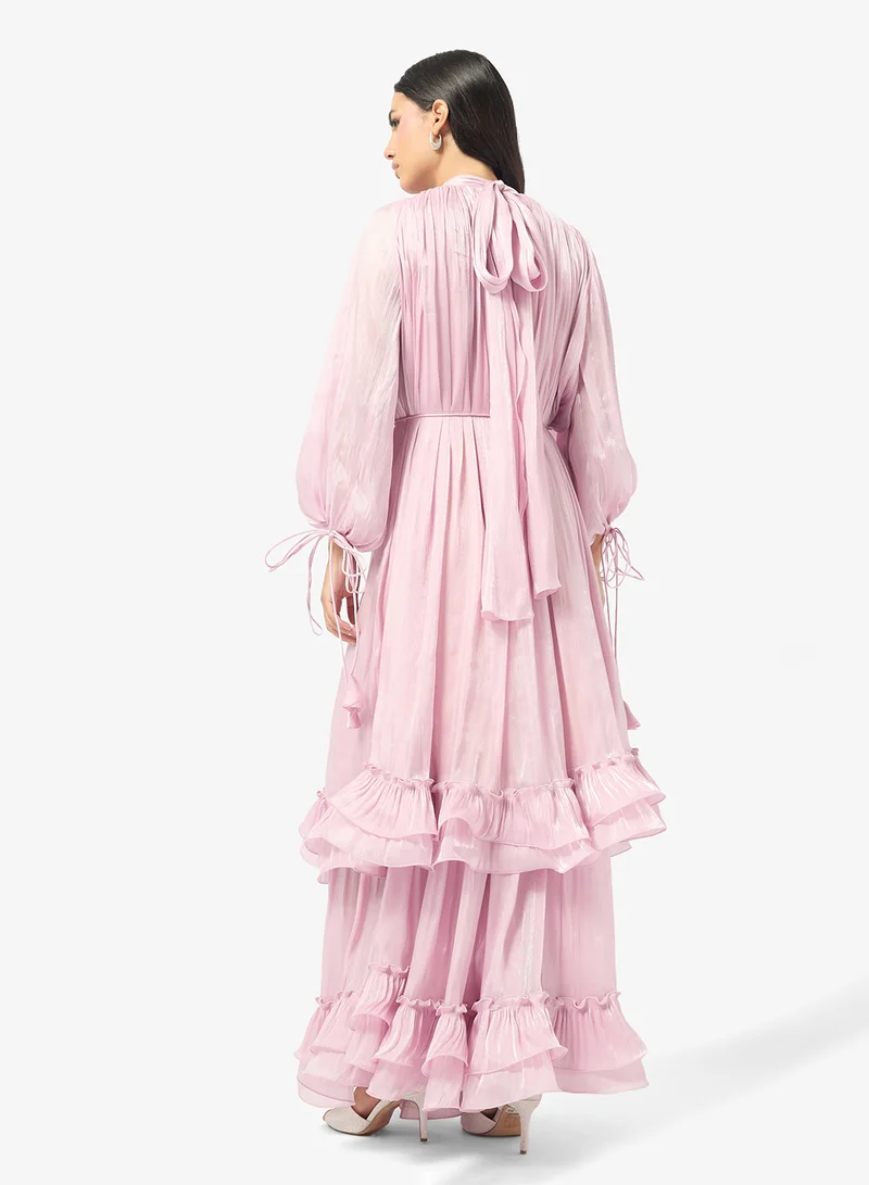 Golden Apple Ruffle Detailed Maxi Dress