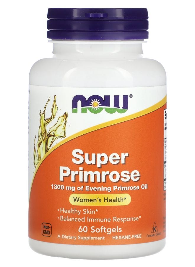 now Super Primrose Evening Primrose Oil 1300 mg 60 Softgels