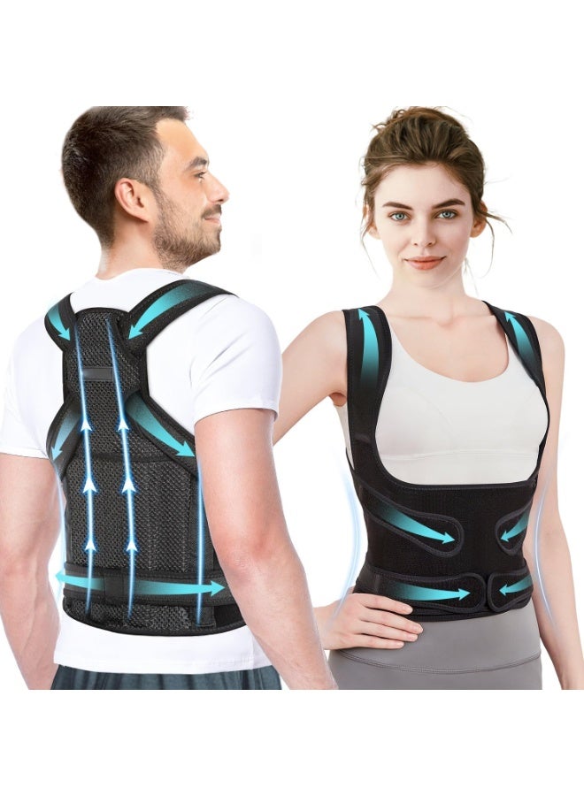 FDTY Back Brace Posture Corrector for Women and Men, Shoulder Straightener, Adjustable Full Back Support, Upper and Lower Back Relief - Scoliosis, Hunchback, Hump, Thoracic, Spine Correcto - Image 1