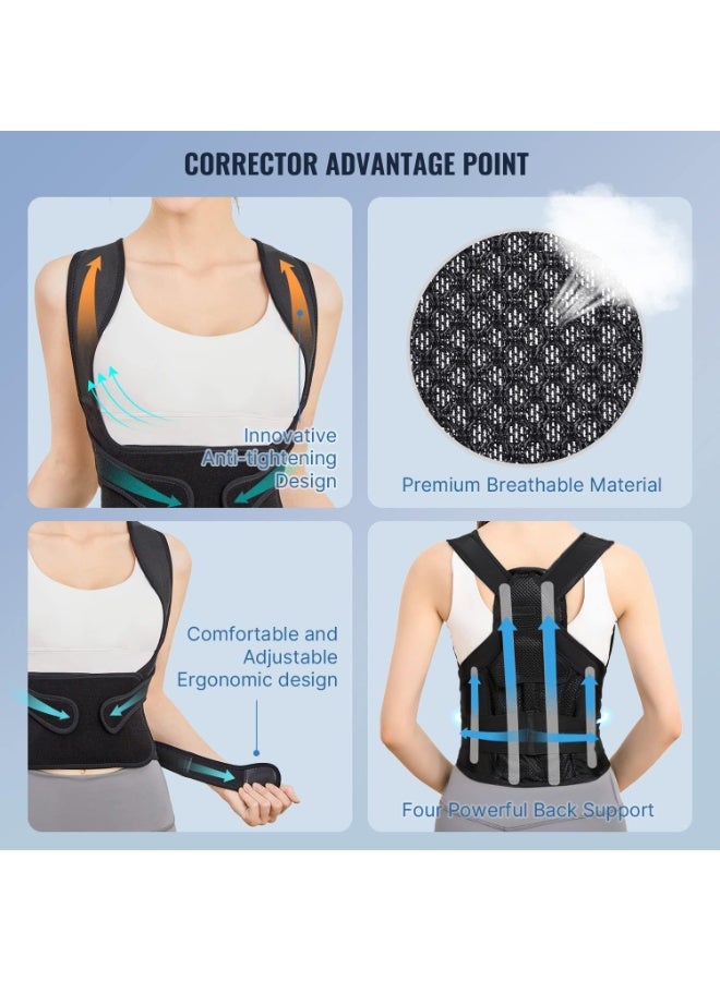 FDTY Back Brace Posture Corrector for Women and Men, Shoulder Straightener, Adjustable Full Back Support, Upper and Lower Back Relief - Scoliosis, Hunchback, Hump, Thoracic, Spine Correcto - Image 5