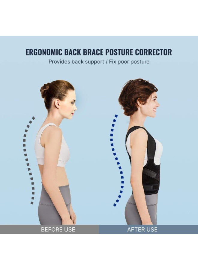 FDTY Back Brace Posture Corrector for Women and Men, Shoulder Straightener, Adjustable Full Back Support, Upper and Lower Back Relief - Scoliosis, Hunchback, Hump, Thoracic, Spine Correcto - Image 4