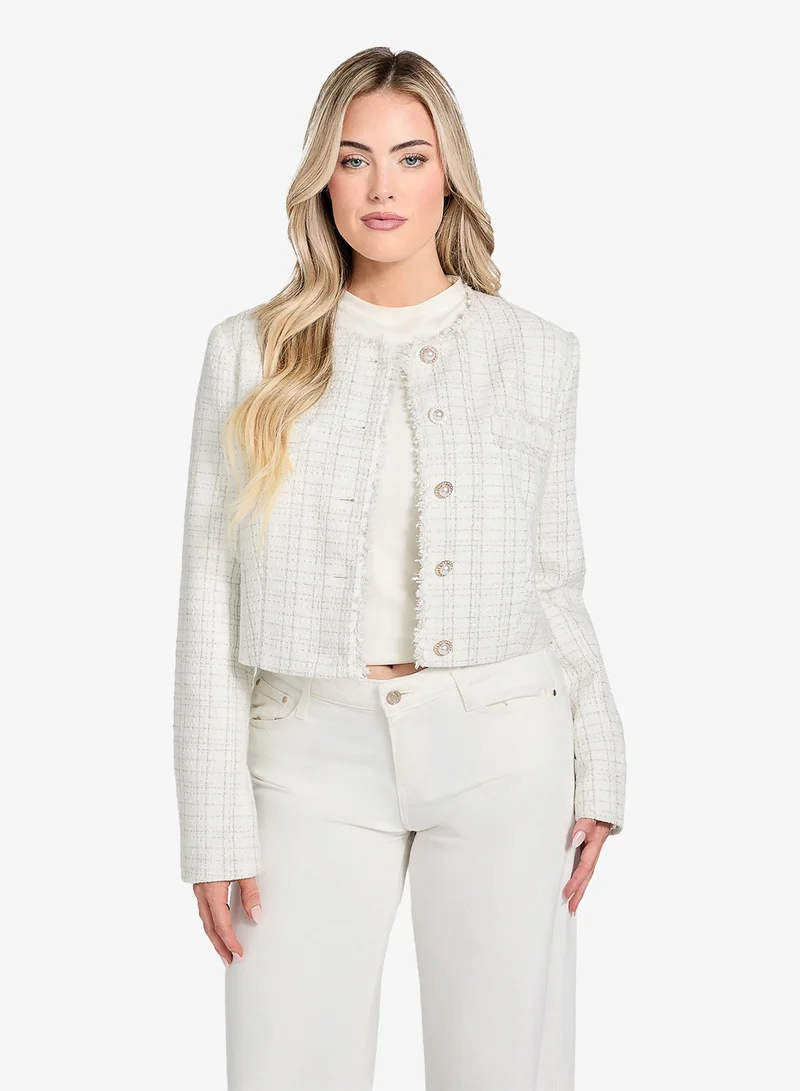 GUESS Sandra Tweed Buttoned Cardigans