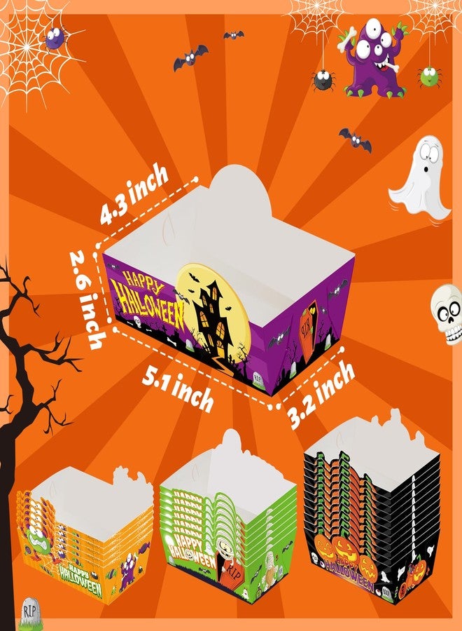 WorldBazaar Halloween Paper Food Trays 60PCS Nacho Serving Trays Disposable Halloween Treat Snack Tray Trick or Treat Party Supplies Table Decorations - Image 3
