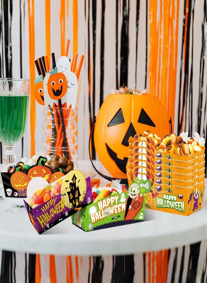 WorldBazaar Halloween Paper Food Trays 60PCS Nacho Serving Trays Disposable Halloween Treat Snack Tray Trick or Treat Party Supplies Table Decorations - Image 5