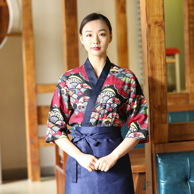 Japanese Style Clothing Sushi Kimono Japanese And Korean Work Clothing Chef Clothing Restaurant Waiter Embroidery Men And Women - Image 4