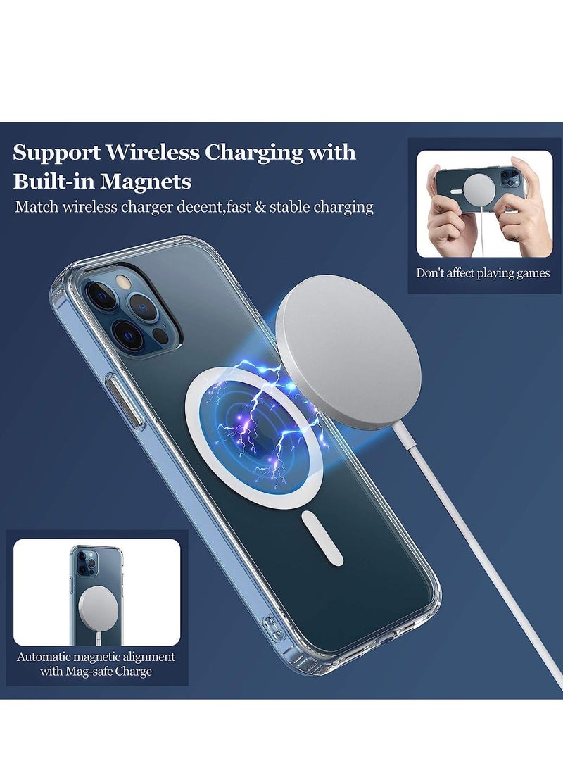 ELTRAZONE iPhone 12 Pro Clear Magnetic Cover | MagSafe Compatible | Hybrid Protective Clear Hard Back Case | Shockproof Silicone Frame | Transparent Case - Image 4