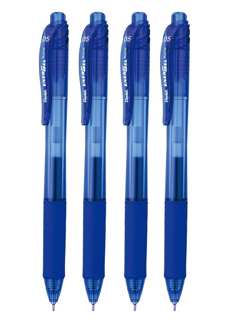 Pentel - 4-Piece Energel Gel Ink Pen 0.5mm Tip Blue Ink - Image 1
