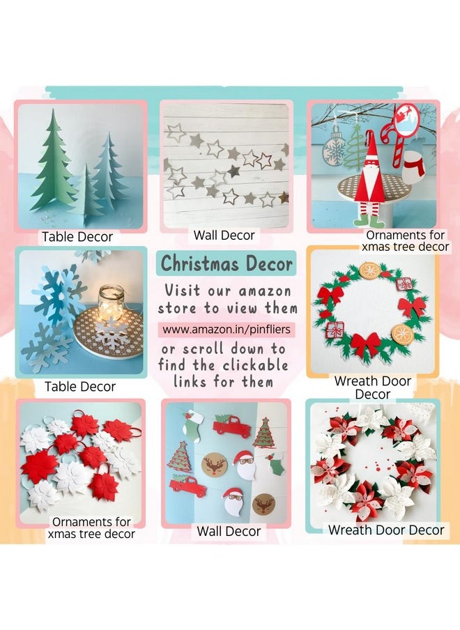 Pinfliers Pinfliers Paper Snowflakes Decoration for Christmas, Merry Christmas Decoration Items for Home Decor/Party Table Decorations|Centerpiece|Centre piece, A Set of 4 Paper Snowflakes Decoration,Multicolor  - Image 2
