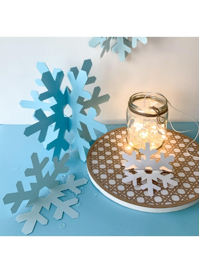 Pinfliers Pinfliers Paper Snowflakes Decoration for Christmas, Merry Christmas Decoration Items for Home Decor/Party Table Decorations|Centerpiece|Centre piece, A Set of 4 Paper Snowflakes Decoration,Multicolor  - Image 1