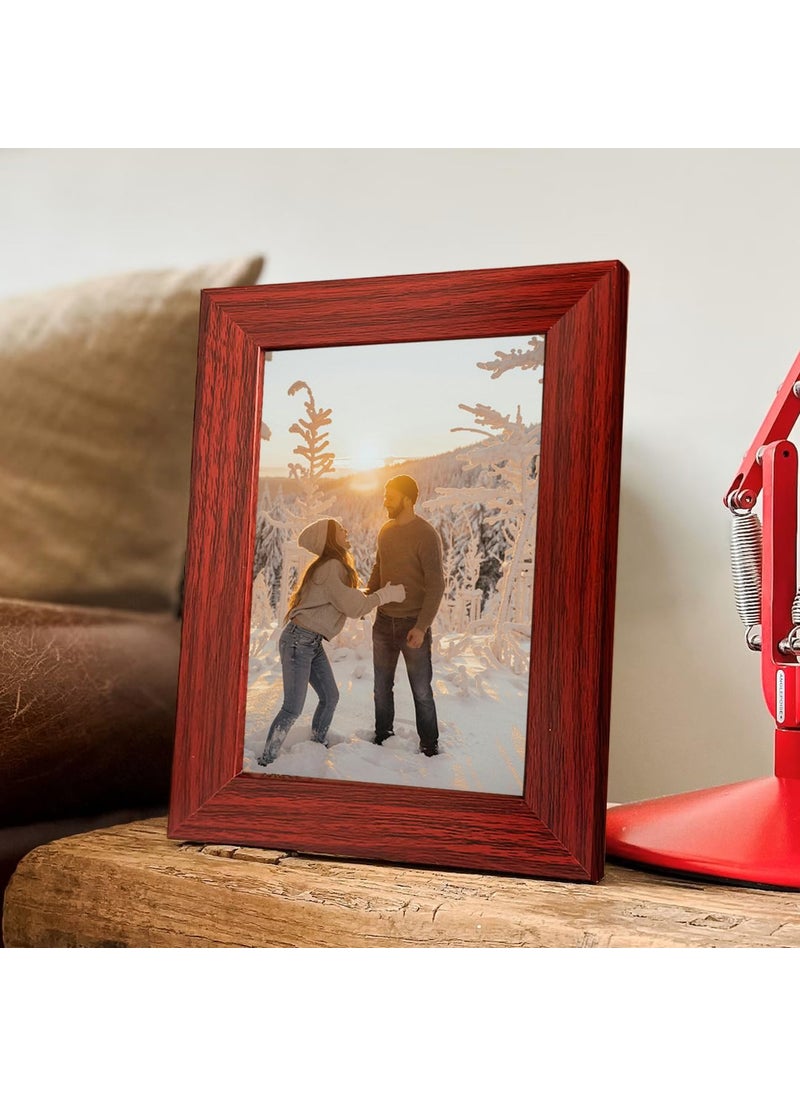 Art Street Art Street Customized Table Wood Tabletop Rectangular Photo Frame With Photo Upload, Birthday, Anniversary Gift For Husband, Couple, Brother, Sister, Parrents (5X7 Inch, Brown)  - Image 1