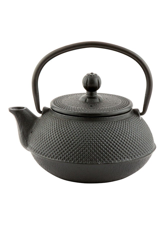 Restaurantware Tetsubin 20 Ounce Cast Iron Teapot, 1 Hobnail Iron Teapot - With Strainer, Retains Heat, Black Cast Iron Japanese Tea Kettle, Curved Handle - Image 4