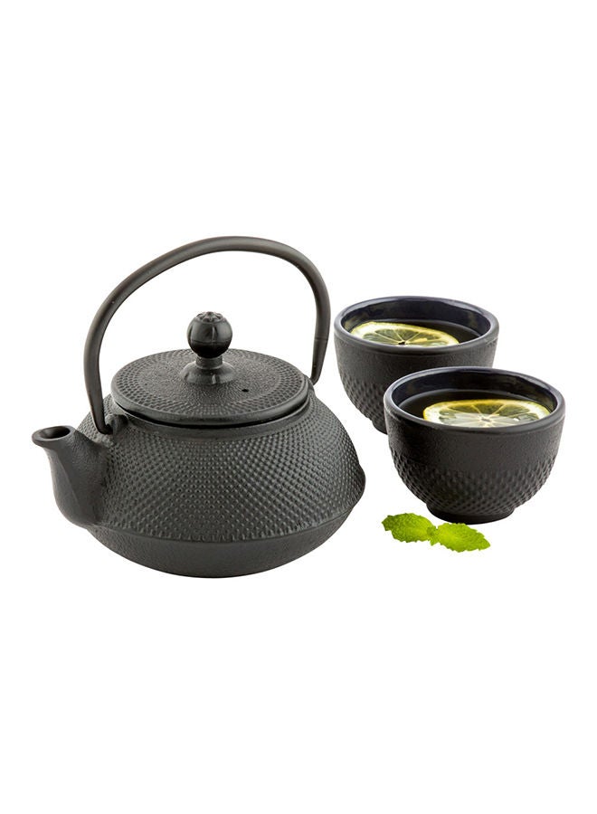Restaurantware Tetsubin 20 Ounce Cast Iron Teapot, 1 Hobnail Iron Teapot - With Strainer, Retains Heat, Black Cast Iron Japanese Tea Kettle, Curved Handle - Image 5