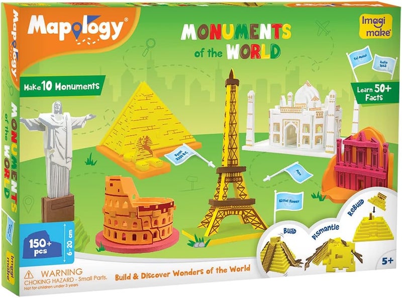 Imagimake Mapology Monuments of World | 3D Puzzles for Kids Ages 4-10 | Learning & Educational Toys | Christmas Geography Gifts - Image 5