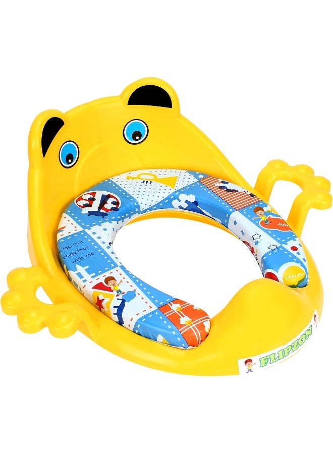 Flipzon Premium Baby Cushioned Potty Seat with Easy Grip Handles and Comfortable seat (Yellow) - Image 1