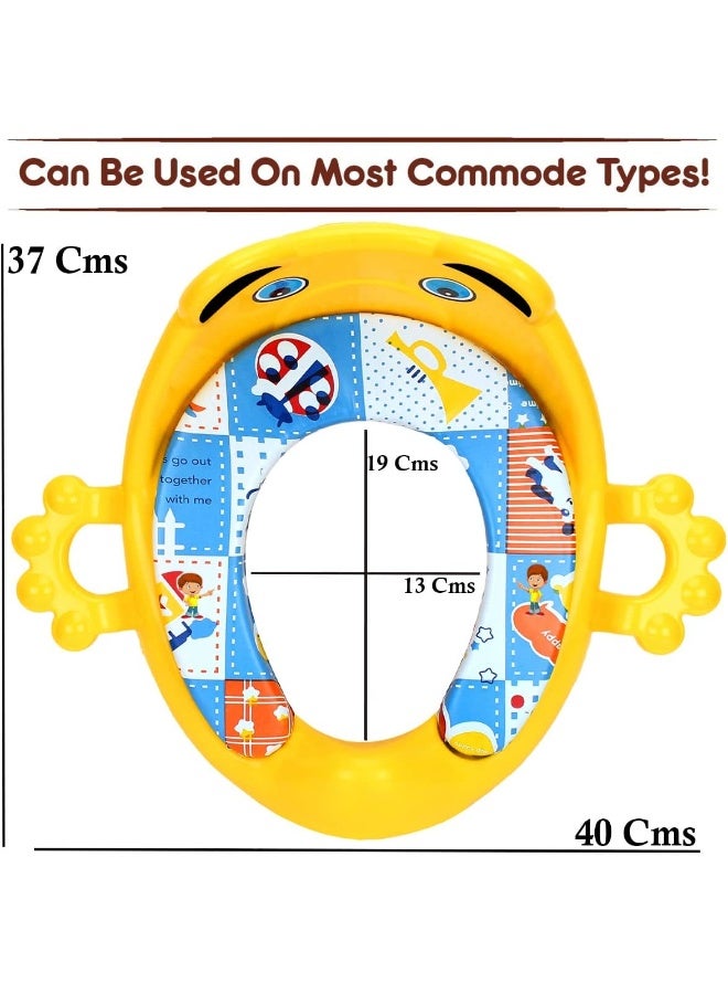 Flipzon Premium Baby Cushioned Potty Seat with Easy Grip Handles and Comfortable seat (Yellow) - Image 3